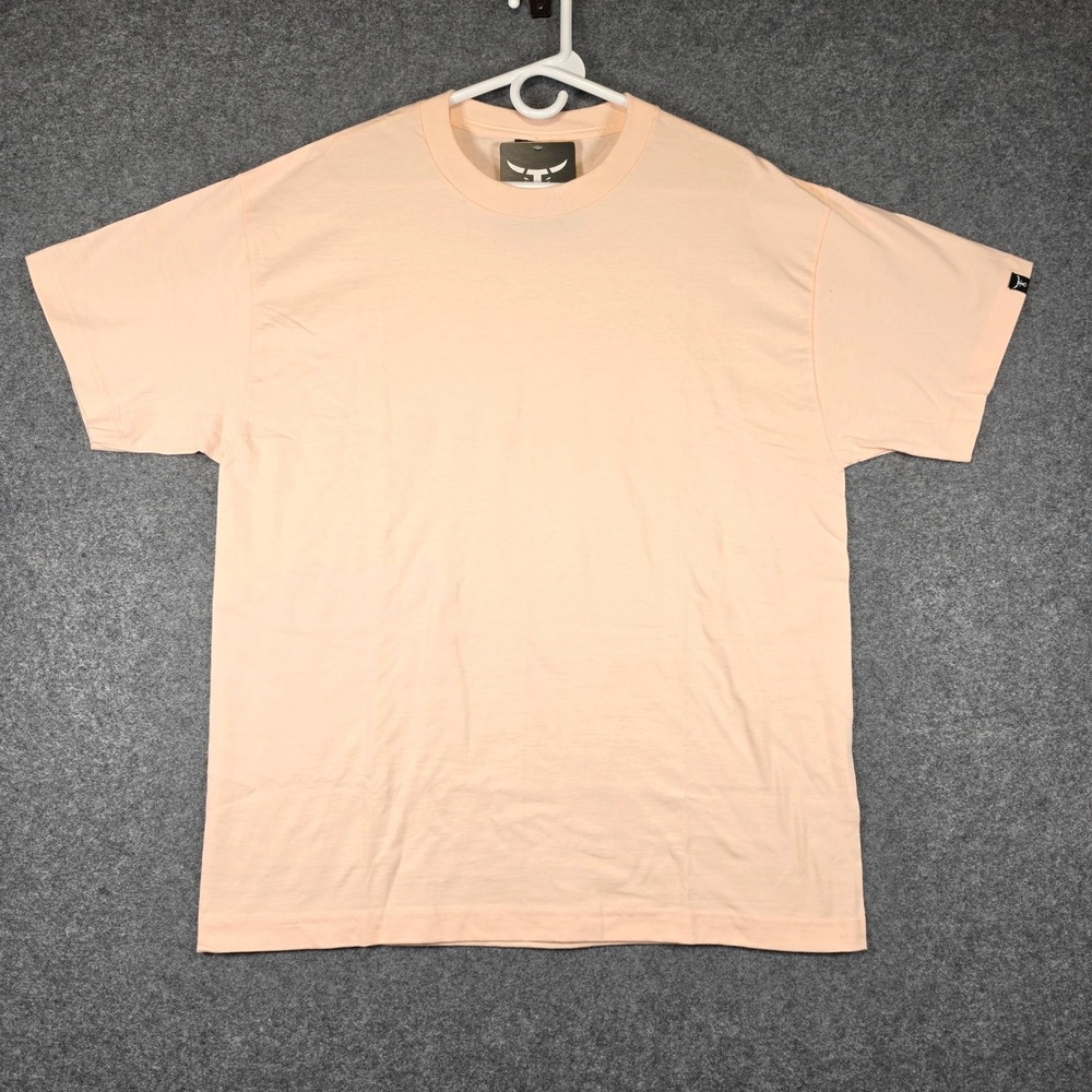 Hanes Beefy-T Mens Large Peach Heavyweight Cotton Short Sleeve Crew Neck T-Shirt